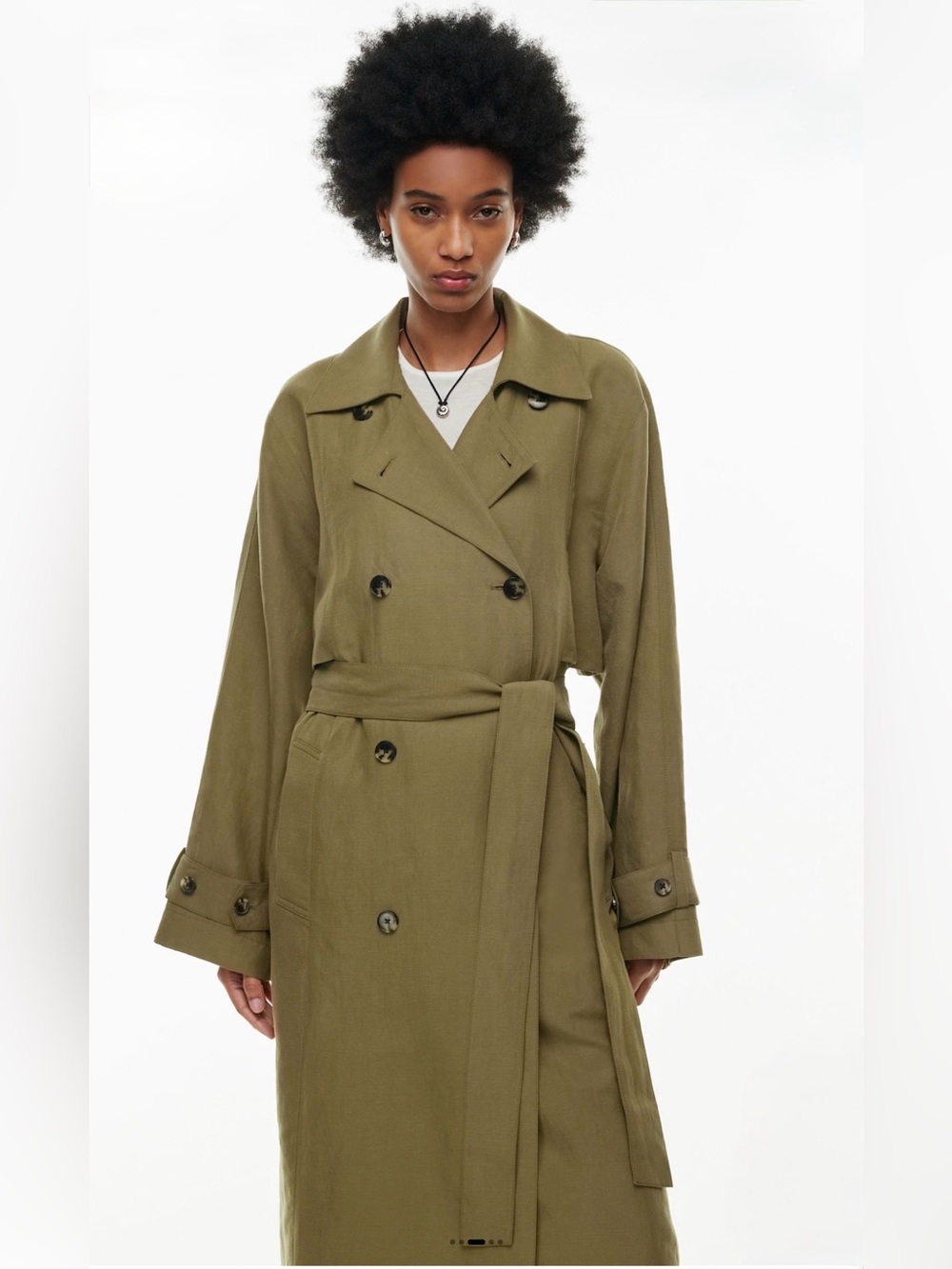Wilfred Phase Trench Coat – Rich Olea Green | Size S - Picture 4 of 10